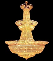 Empire traditionnel k9 cristal grand grand grand lustre en or mosquée haut plafond lustre suspendu lumière pour le hall de l'hôtel