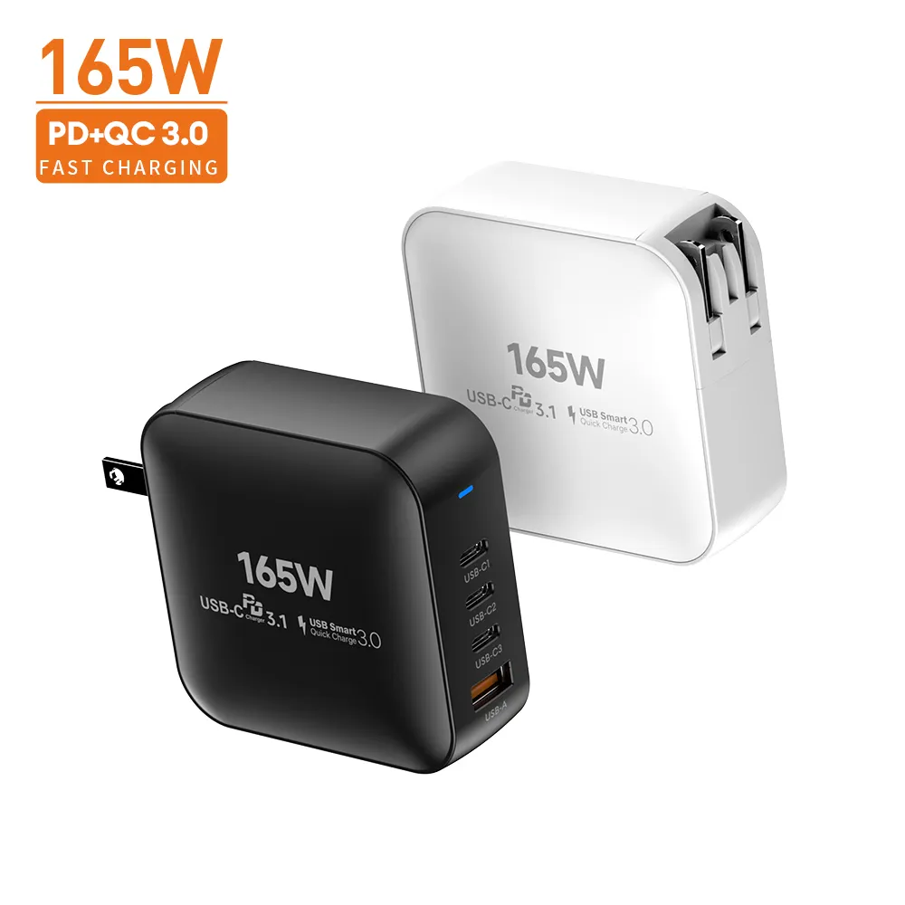 165Wガン充電器100Wマルチポート3C1AGaN Usb C充電器100W65W40W30W 20W電源アダプター電話ラップトップ用GaN充電器