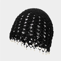 Fournisseur Chapeau élégant au crochet pour femmes hommes Casquette ethnique en coton avec tête de mort Bonnet personnalisé de luxe Chapeaux de fête pour femmes avec glands