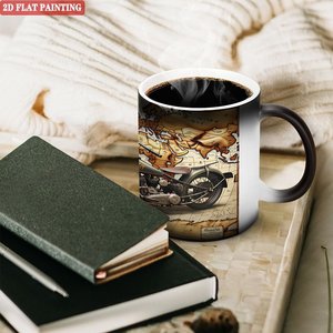 Magic Color Changing Mug 11oz Frosted Black <b>Ceramic</b> Heat Sensitive Drinking <b>Cup</b> - Product Image 3