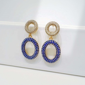 Precio de fábrica, pendientes de plata de ley 925 con oro de 14k, estilo occidental, a la moda, hip hop, grandes, para fiesta, con cruz geométrica, para mujer. - Product Image 4