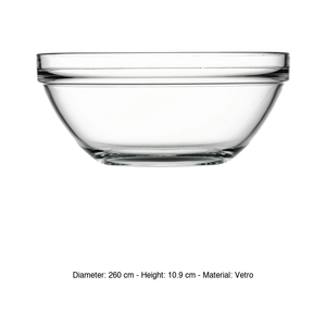 <b>Chef's</b> Stackable Tempered Glass Salad Bowl Ø 26 cm Pasabahce - Product Image 3