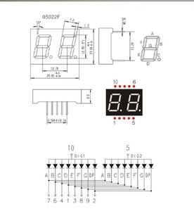 Dos dígitos <span class=keywords><strong>display</strong></span> de <span class=keywords><strong>7</strong></span> segmentos azul 25*19*8mm ánodo común - Product Image 3