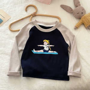 Girls Cartoon Print T-Shirt <b>Long</b> <b>Sleeve</b> Cotton Spring Autumn Casual <b>Base</b> <b>Layer</b> Top - Product Image 1