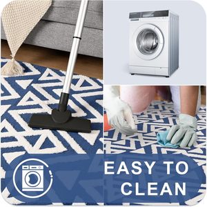 4x6 chân siêu mềm xù xì Thảm màu xanh hình học kết cấu khu vực thảm cho phòng ngủ phòng khách nhà trẻ trang trí nội thất sàn - Product Image 4