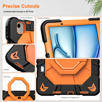 Étui pour iPad Air 11 pouces, résistant aux chocs, avec béquille, en silicone caoutchouté, housses et étuis pour tablette iPad Air 11 M4 M3 M2