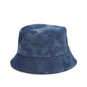 Outdoor <b>Reversible</b> Fisherman <b>Bucket</b> <b>Hat</b> 3D Embroidery Vintage Washed Denim Cycling Unisex Fishing Travel Casual - Product Image 5