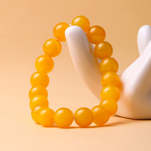 Pulsera de Ágata Amarilla Natural <span class=keywords><strong>Cen</strong></span> 7a, Alta Calidad para Hombre y Mujer, Color Ámbar Aceite de Pollo, Cuentas de la Suerte, Calcedonia, Y - Product Image 4