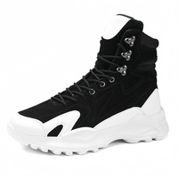 Bottes de sport en maille doublées de coton chaudes pour l'hiver, à lacets, personnalisables avec logo de marque, pour hommes
