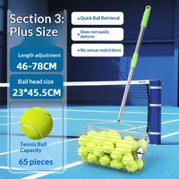 Edelstahl-Tennisballsammler mit Handschiebemechanismus, Teleskopisch, Automatische Schnelle Sammlung, Große Kapazität, Langlebig für Platztraining