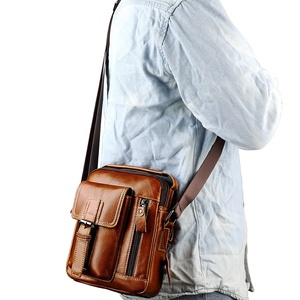M13, bolso de mensajero personalizado de cuero genuino para <span class=keywords><strong>hombre</strong></span>, estilo de moda Vintage, bolso cruzado con asa superior, bolso de cuero de moda informal para <span class=keywords><strong>hombre</strong></span> - Product Image 3