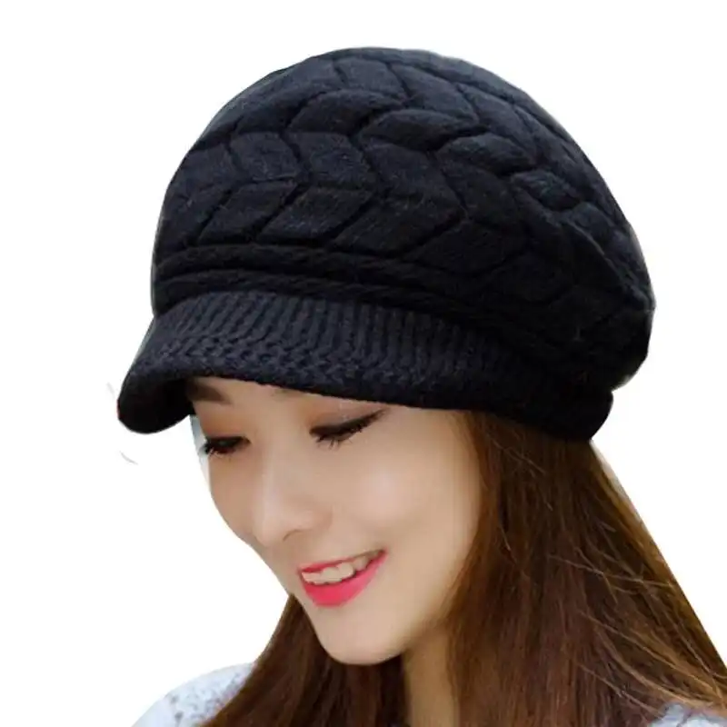 2021 Fashion Women Mens Crochet Slouchy Knit Wool Baggy Hat Winter Warm Knitted Beanie Hat Outdoor Hip Hop Ski Cap