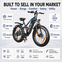 VARUN S26-1 Vélo VTT à pneus larges 250W 25km/h 26 pouces 7 vitesses Prix revendeur stock UE/Royaume-Uni MOQ 1