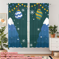 COSENNATUR Panneau de rideau de Noël personnalisé imprimé 100 % polyester avec passe-tringle, impression numérique 2D intégrale, décoration de vacances, OEM
