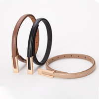 WEEKS ZPE3002 Ceinture Femme de Haute Qualité Rétro Fine Petite Boucle en Alliage 1,4 CM Noire Simple Passe-Partout pour Robe et Jean