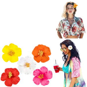 Oferta Especial: Pinza para el Cabello con Flor de Hibisco Hawaiano de Espuma, Horquilla Artificial de Plumeria, Accesorio para Bodas en la Playa, Cruceros y Regalos para Damas y Niñas - Product Image 1