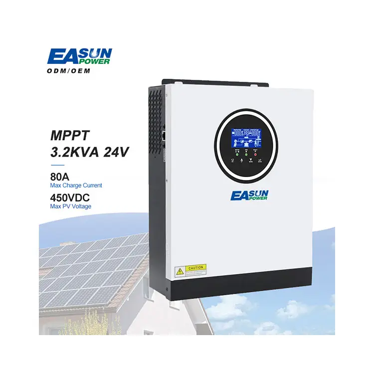 Pengisi daya MPPT gelombang sinus murni, 3KW penjualan langsung Turki sistem penggunaan rumah 12V 24V 2,2 KW 3kVA Inverter surya untuk panel surya