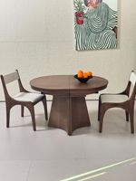 Table à manger de style moderne, base en bois massif, table à manger ovale, meubles contemporains pour cuisine et restaurant