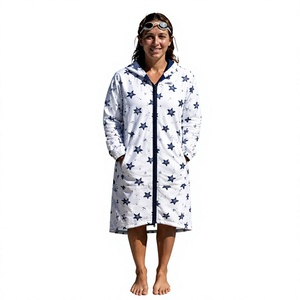 High Quality Sublimation Trending Design Swimming <b>Parka</b> Unisex <b>Waterproof</b> Warm Poolside <b>Jacket</b> for Swim Training Teams - Product Image 1