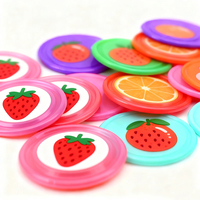 Nouveauté : Pièces de monnaie en plastique imprimées en gros, fruits 2D/3D, gravées et colorées, pièces de jeu imprimées, cadeau, pièce de monnaie en plastique personnalisée, orange