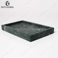 Plateaux décoratifs de salle de bain en marbre de style nordique 2025, accessoires en pierre marron et porte-savons, fabrication OEM Malaisie TR-001D-INGR