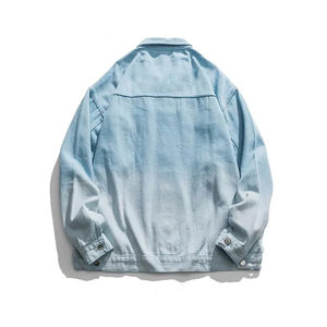 แจ็กเก็ตยีนส์สำหรับผู้ชายเสื้อแจ็กเก็ตยีนส์สไตล์สตรีทสุดเท่ผลิตตามสั่งสำหรับฤดูใบไม้ผลิและฤดูใบไม้ร่วง - Product Image 2