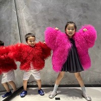 Veste en fourrure de mouton naturelle pour enfants, filles et garçons, vêtements d'extérieur moelleux d'hiver, fourrure de mouton véritable, vêtements d'extérieur chauds d'hiver pour enfants