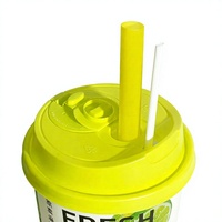 Couvercle de tasse intégré en plastique PP moulé par injection, jetable, anti-fuite, de qualité alimentaire, 90 mm, pour café, thé, boissons froides et chaudes
