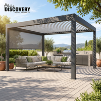 Pergola moderne d'extérieur résistante au vent et à la neige, en aluminium, avec toit à lames orientables motorisé, gazebo imperméable