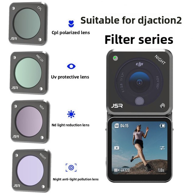 MRC UV CPL ND Set Magnetic Lens Filters for DJI Action 2 Camera, ND4 ND8 ND16 ND32 ND64 ND1000 Neutral Density Lens Accessory