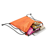 Sac à dos personnalisé en polyester et nylon avec cordon de serrage, sac de sport unisexe pliable et imperméable avec poches