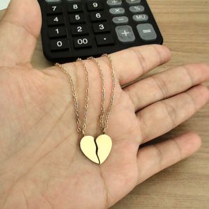 Collier double demi-cœur en acier inoxydable personnalisé, ensemble de bijoux pour sœurs, couple, cadeau, bijoux d'amitié assortis pour les meilleures amies - Product Image 2