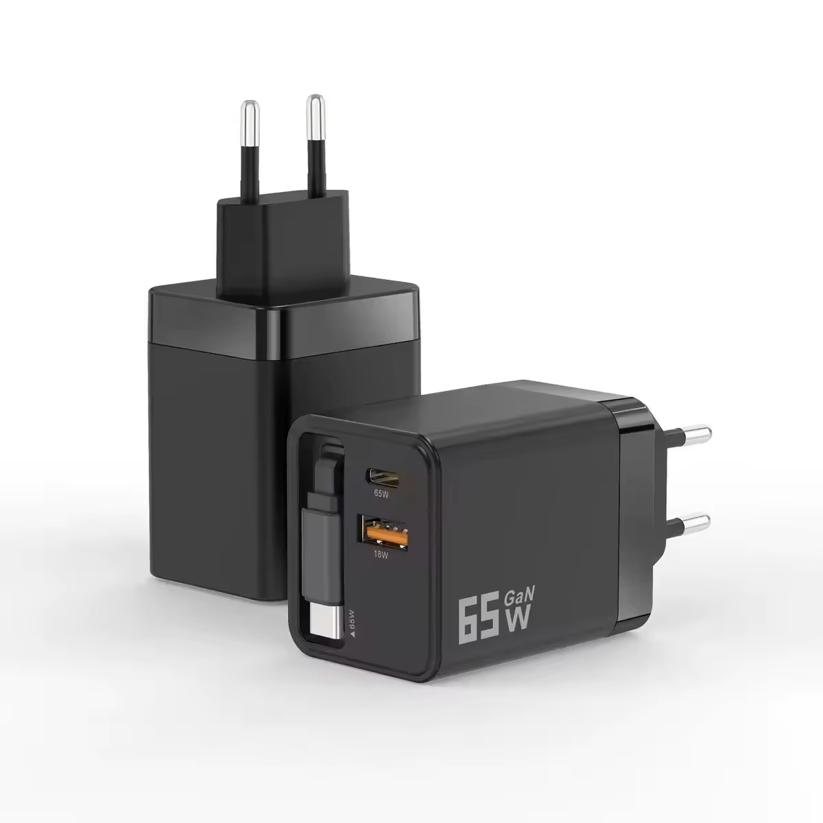 Адаптер Pd 65 Вт, Usb Type-C, быстрая зарядка, выдвижное настенное зарядное устройство 3 в 1, быстрая зарядка для сотового телефона Iphone 17