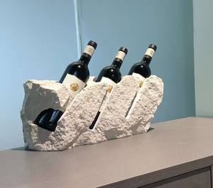 Support à bouteilles de <span class=keywords><strong>vin</strong></span> en marbre naturel moderne, décoration d'art nordique, étagère de présentation de <span class=keywords><strong>vin</strong></span>, meubles de maison, vente en gros - Product Image 2