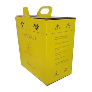 Caja de seguridad de 5L para jeringas y agujas usadas, contenedor de cartón para residuos biológicos peligrosos - Product Image 4