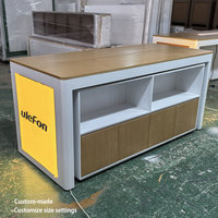Support de bureau en bois écologique personnalisé pour ordinateurs portables et smartphones avec boîte à lumière LED et design moderne