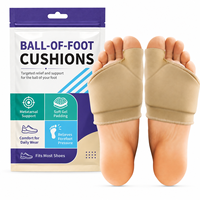 Coussinets métatarsiens en gel orthopédique, coussinets pour l'avant-pied, coussinets lavables et durables pour hommes et femmes, soulagement de la douleur du nerf de Morton, beige