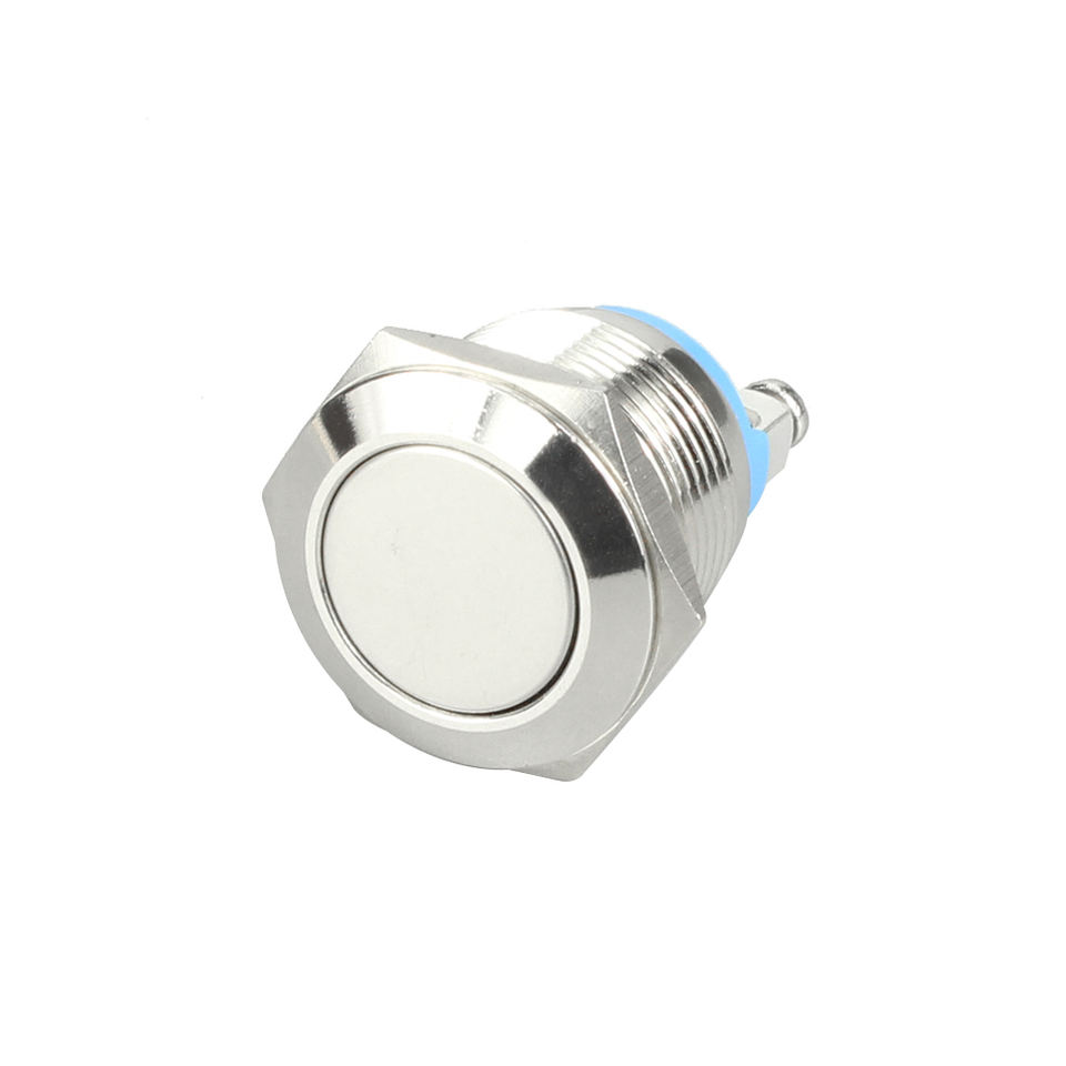 19MM Waterproof Flat Shape Screw Terminal Metal Push Button Switch