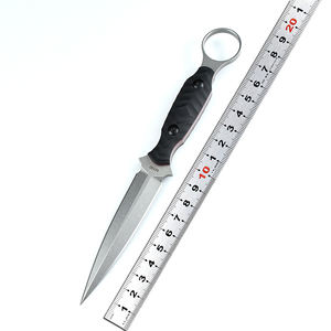 아웃도어 G10 핸들 고정식 칼 D2 강철 블레이드 캠핑 포켓 전술용 사냥 나이프 칼집 포함 - Product Image 2