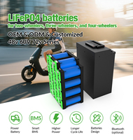 Baterai Lifepo4 48V 60V 72v 50ah 100ah Daya Tahan Tinggi 3000+ Siklus Bms Cerdas Universal Cocok untuk Kendaraan Listrik 2/3/4-Roda