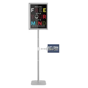 CYDISPLAY Silver A3 Poster Rotating Display Stand Portable Adjustable Pedestal Poster Sign Stand For Menu Holder Sidewalk Stand