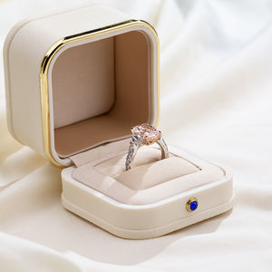 Anillo de oro blanco con diamante rosa cultivado en laboratorio Messi Jewelry MSR-201118K para mujer - Product Image 4