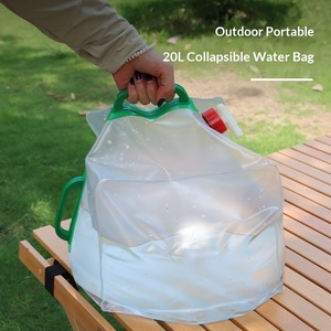 Folding Water Bladder 10L PEVA Outdoor Camping Hydration <b>Bag</b> with Faucet and Green Handles - Product Image 6