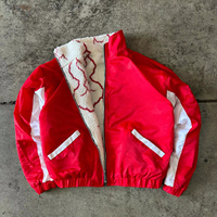 Streetwear réversible fabrication sur mesure veste double face réversible et chaude veste en polaire Sherpa à imprimé nylon pour hommes