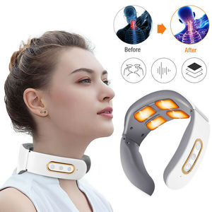 Masajeador de cuello con masajeador linfático de cuello térmico para aliviar el dolor y la fatiga, 6 modos 9 niveles Función de voz calentada inalámbrica - Product Image 1