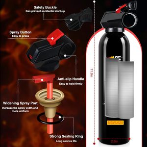 Paquete <span class=keywords><strong>de</strong></span> 2 Soportes <span class=keywords><strong>de</strong></span> Montaje para <span class=keywords><strong>Extintores</strong></span> <span class=keywords><strong>de</strong></span> Incendios Portátiles Negros Mini B C K <span class=keywords><strong>de</strong></span> 620 ml a Base <span class=keywords><strong>de</strong></span> Agua para Hogar, Vehículo, Barco, Cocina, RV, Camión - Product Image 2