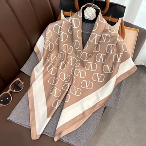 Phụ Nữ Của 90Cm Lụa Giống Như Khăn Hijab (Polyester) Thư Thiết Kế Sạch Hem Ngay Lập Tức Vận Chuyển-Vuông Phong Cách Cho Mùa Xuân - Product Image 2