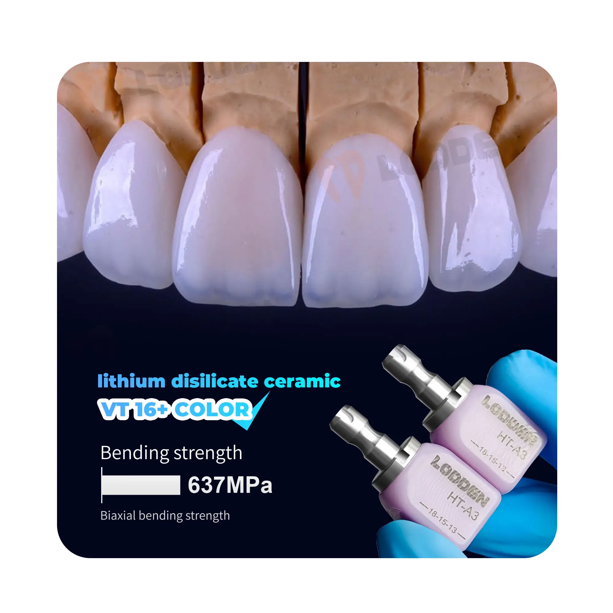 LODDEN歯科用消耗品ガラスセラミックC14B40ブロック美的修復二ケイ酸リチウムセラミック