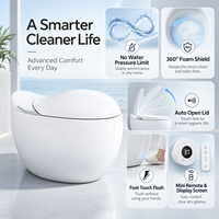 WC intelligent électrique de luxe monobloc en céramique avec bidet intégré, siège chauffant, séchoir à air chaud et chasse d'eau automatique