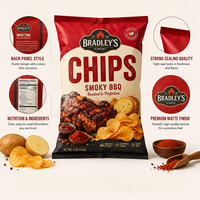 Bolsas de Embalaje Personalizadas con Impresión Brillante o Mate, con Cierre Trasero, para Aperitivos, Papas Fritas y Otros Snacks